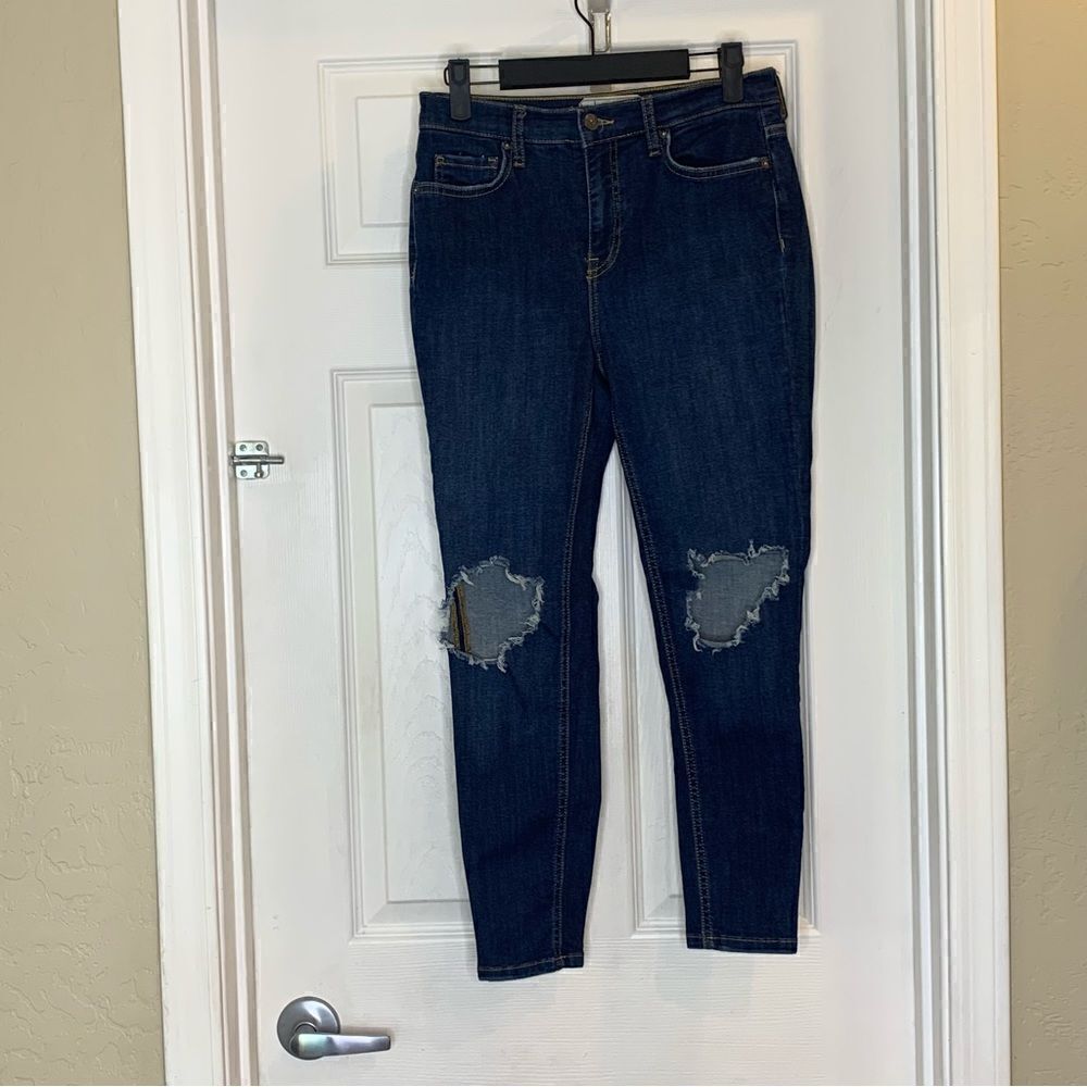 Free People Distressed Skinny Jeans Ankle Cropped Size 28